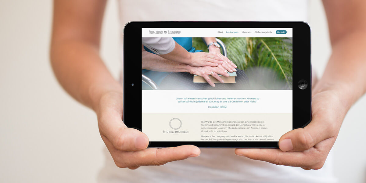 Webdesign für Pflegedienst Webdesign für Pflegedienst